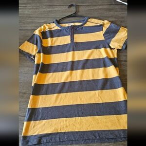 Carbon Yellow and Gray Striped Men's Tee